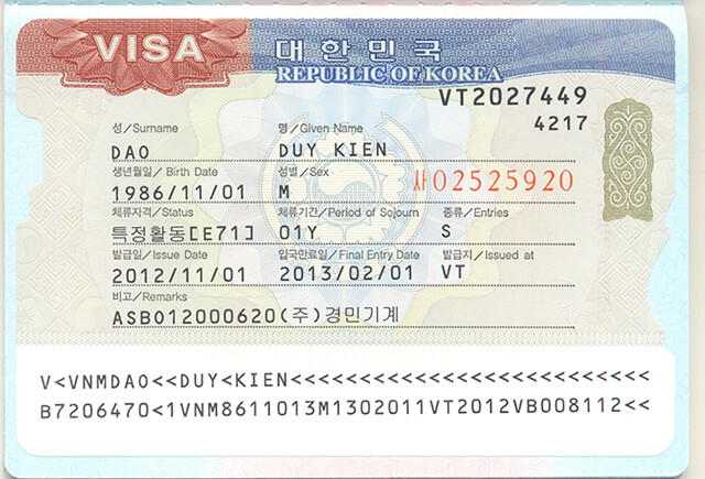 Visa du lịch Hàn Quốc