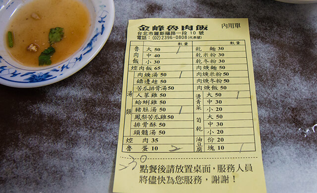 Các món ăn tại Jiu Feng có giá hợp lí, phù hợp với túi tiền của khách du lịch Đài Loan