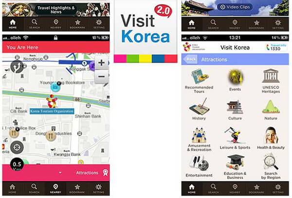 Visit Korea là app được lập bởi tổ chức du lịch Hàn Quốc, cung cấp nhiều thông tin hữu ích