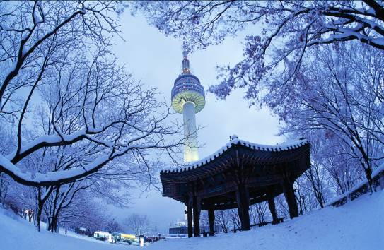 ngắm tuyết ở tháp Namsan