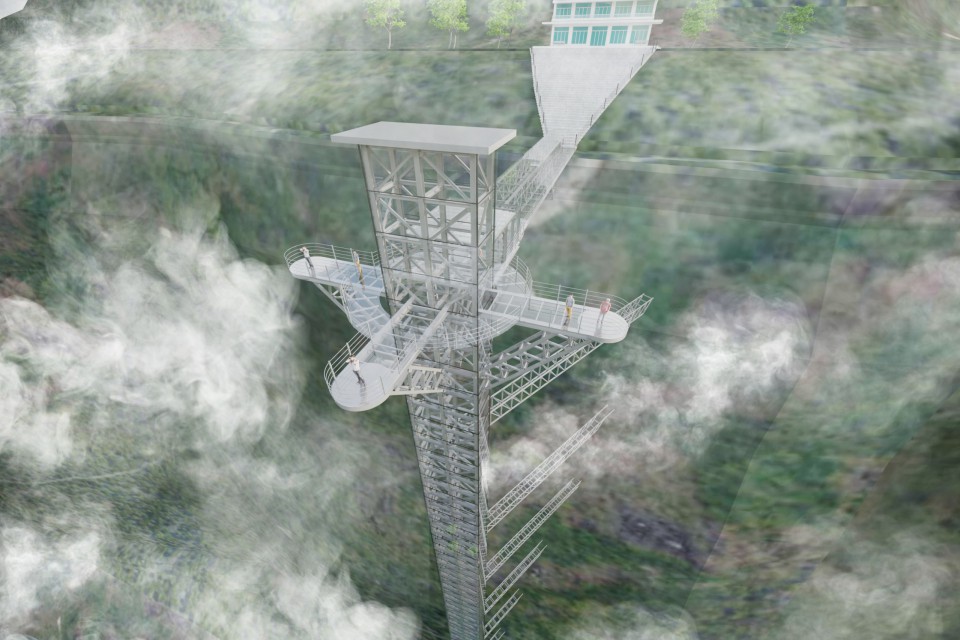 Mô hình cây Cầu kính Rồng Mây Sapa 